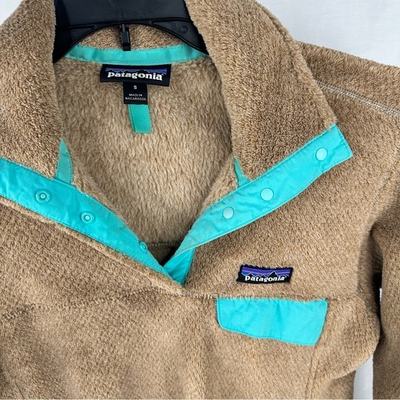 Patagonia Women’s Brown Teal Fleece Polartec Jacket Size Small - Picture 3 of 5